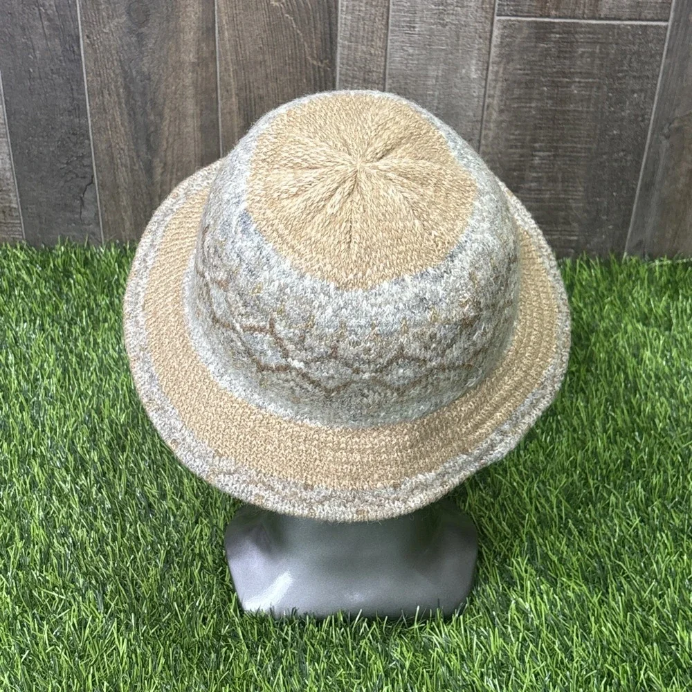 Vintage Italian Wool Blend Cloche Bucket Hat Boho Coastal Luxe Euro Chic - Picture 4 of 8